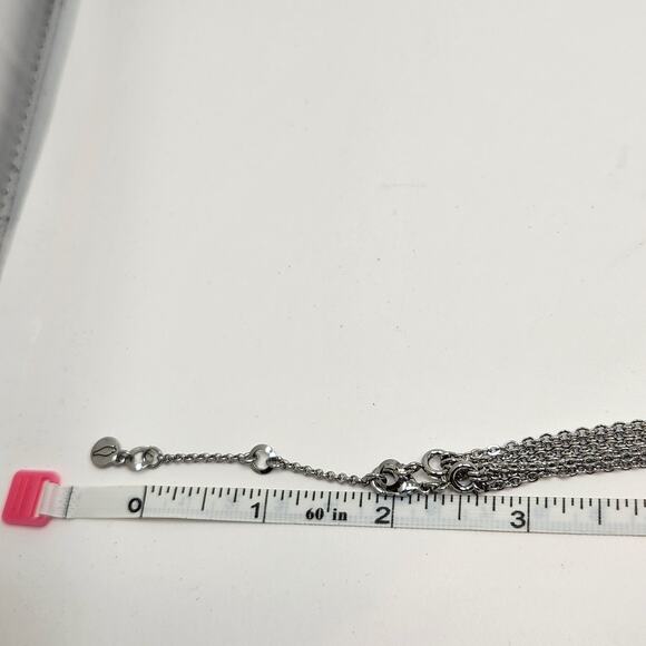 Chloe Isabel Multi Chain 3 in 1 Necklace Convertible Rhinestone Silver Tone - Picture 8 of 8